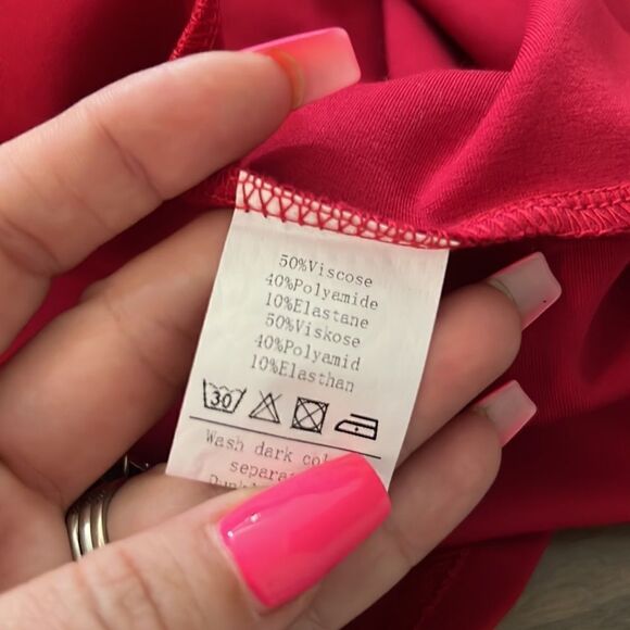 JASAMBAC Elegant Criss Cross Halter Neck Ruffle Hem Belted Bodycon Dress - Picture 14 of 14